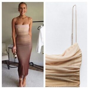Zara Gradient Brown and Tan Dress
